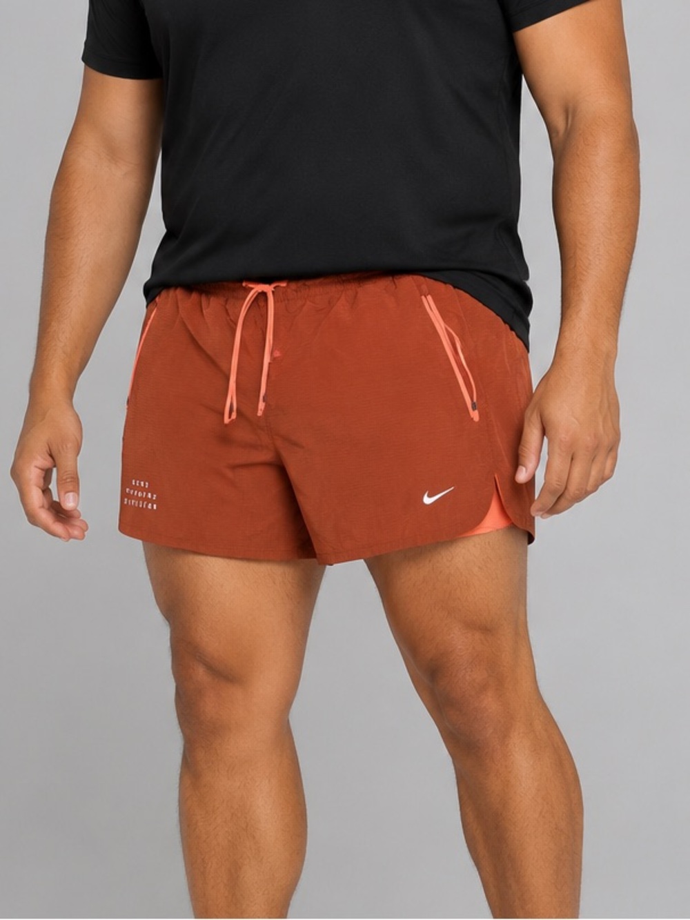 Nike Dri-FIT Running Division 2-in-1 Rust Orange Running Shorts XXL